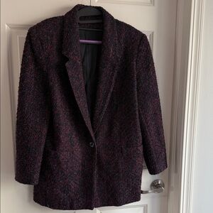 Elegant Black and Red Textured Blazer